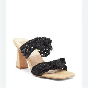 Dolce Vita Black and Tan Woven Sandals